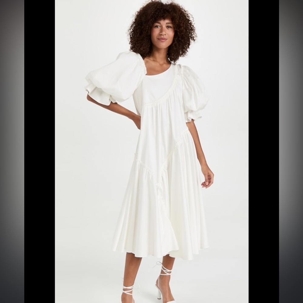 AJE midi casabianca braided dress in Ivory